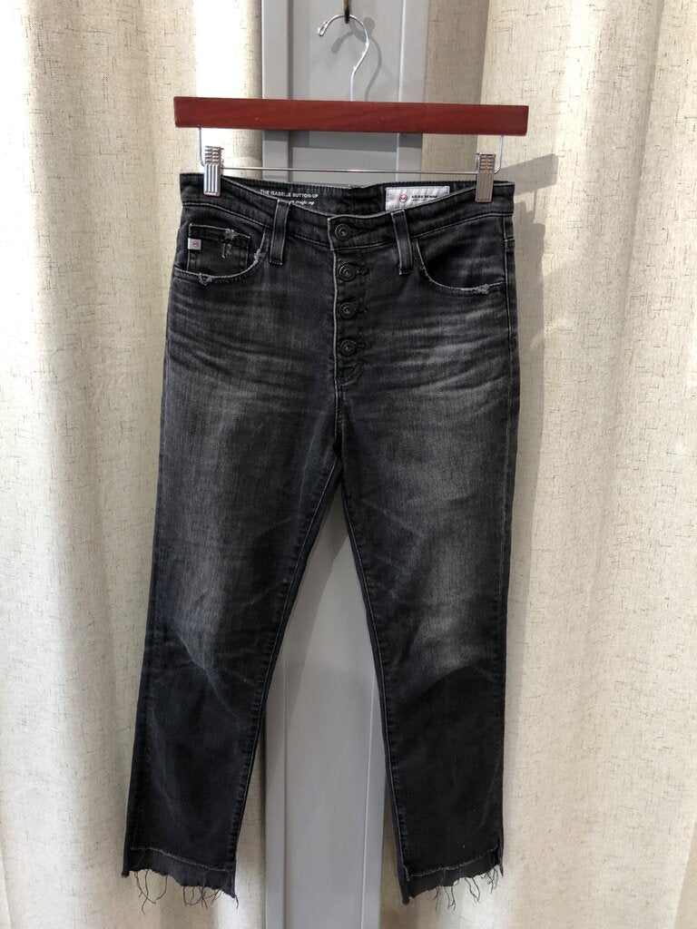 AG Adriano Goldschmied The Isabelle High-Rise Button-Up Straight Crop Jeans sz 26R