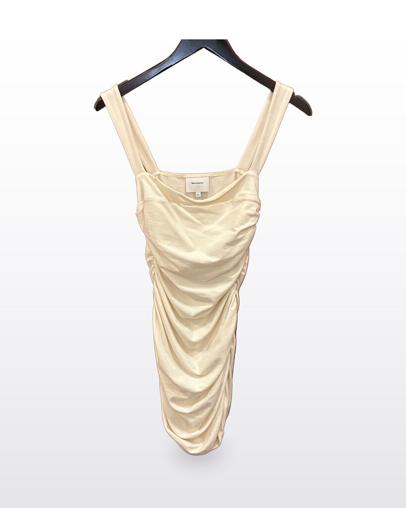 Reformation Ruched Sleeveless Midi Dress sz S