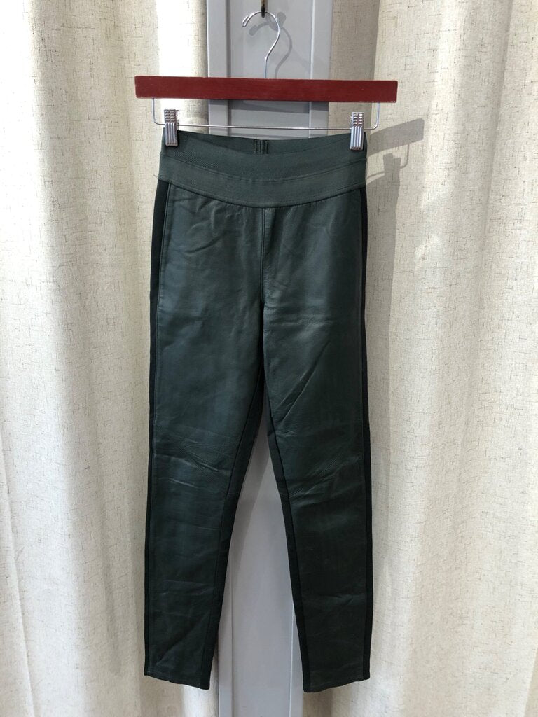 Paige Leather Front Ponte Leggings sz S