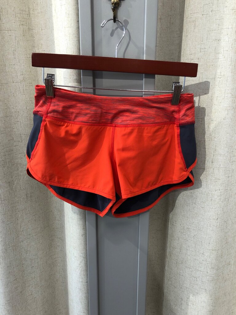 Lululemon Speed Short Orange and Charcoal Grey sz 4
