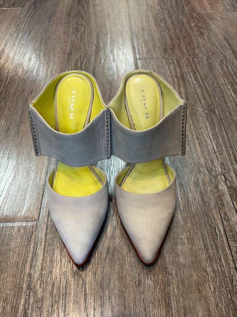 Coach Fortune Pointed Toe Leather Mules sz 8B