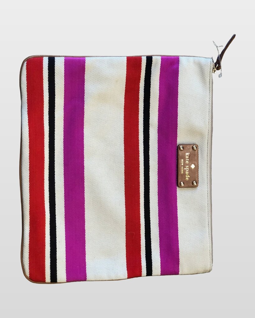 Kate Spade Multi-Color Striped Canvas Zip Pouch