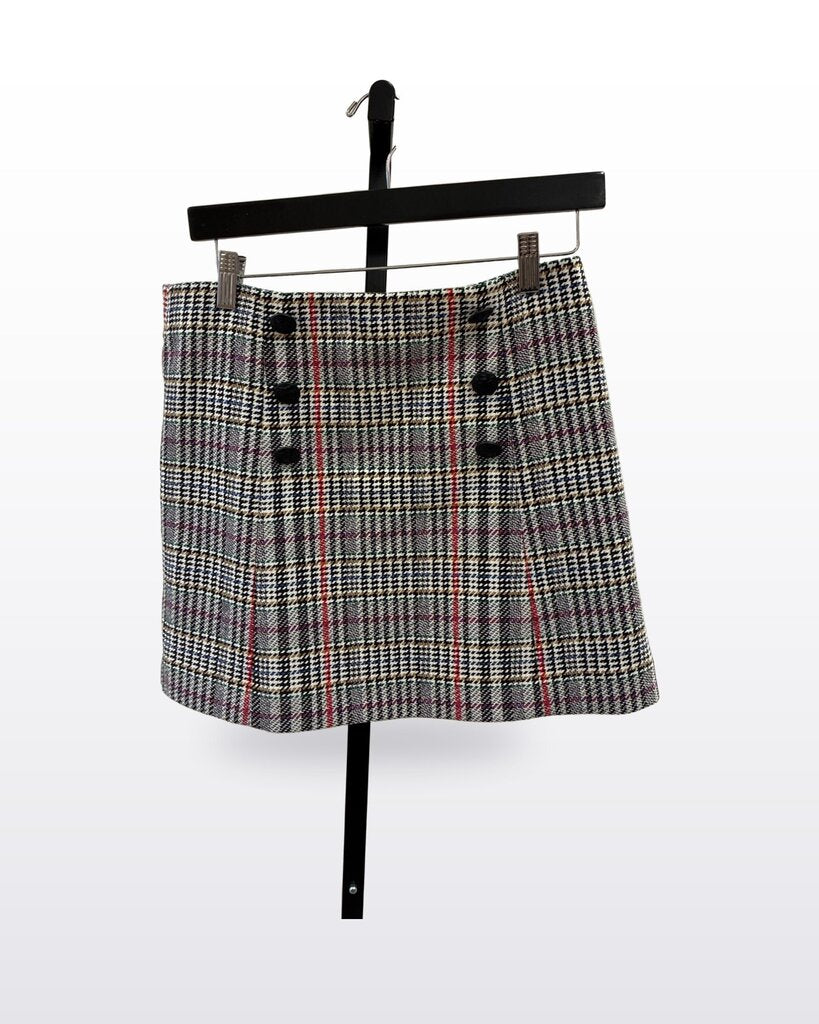 Veronica Beard Multicolor Houndstooth Plaid Mini Skirt sz 6
