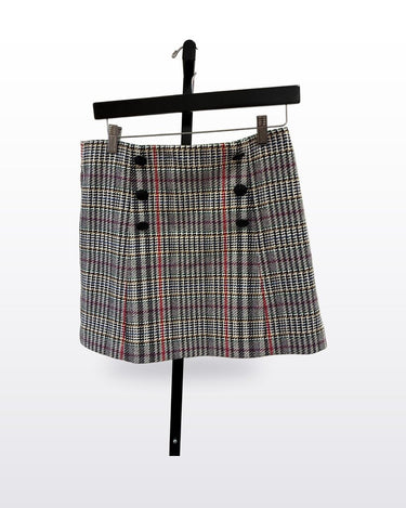 Veronica Beard Multicolor Houndstooth Plaid Mini Skirt sz 6