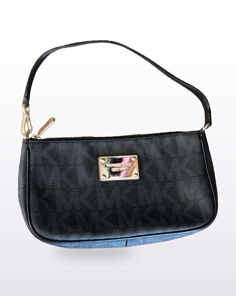 Michael Kors Black MK Monogram Shoulder Bag