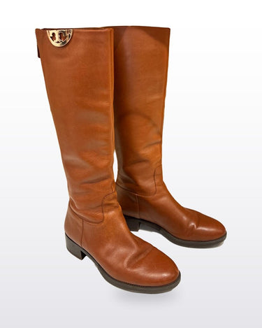 Tory Burch Cognac Leather Riding Boots sz 6.5