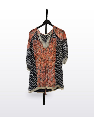 Ulla Johnson Printed Silk Short Sleeve Tunic Dress sz 4
