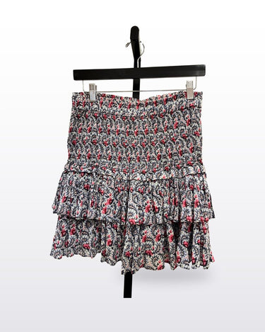 Isabel Marant Étoile Floral Smocked Tiered Mini Skirt sz 40
