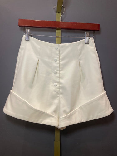 Camila Coelho White Tailored Cuffed Shorts sz XS