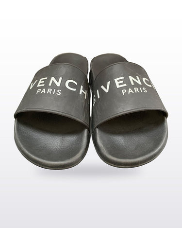 Givenchy Paris Logo Rubber Slide Sandals sz 39