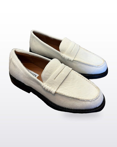 Steve Madden White Calf Hair Madison Penny Loafers sz 7M
