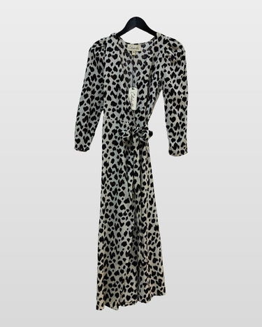 Cleobella Animal Print Long Sleeve Maxi Wrap Dress sz XS