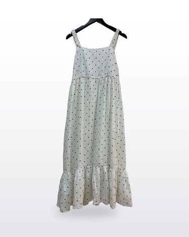 See U Soon Polka Dot Tiered Sleeveless Maxi Dress sz M