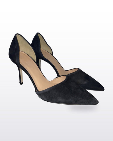 J.Crew Black Suede D'Orsay Pointed Toe Pumps sz 6½