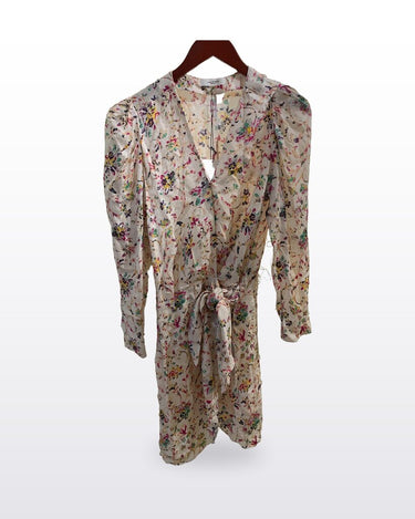 Isabel Marant Étoile Baikal Floral Long Sleeve Mini Dress sz 40