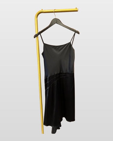 Peter Som Black Silk Satin Sleeveless Slip Dress sz 4