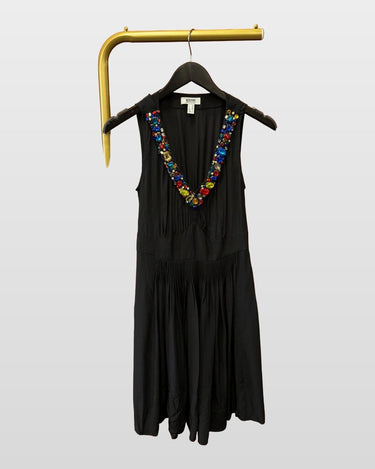 Moschino Cheap and Chic Jewel-Embellished V-Neck Sleeveless Dress sz 6