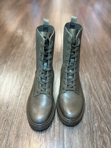 Sam Edelman Olive Green Knit & Leather Combat Boots sz 6.5