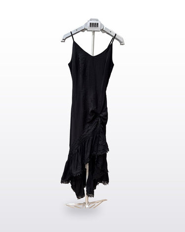 Futurio Asymmetrical Ruffle Midi Dress sz XS