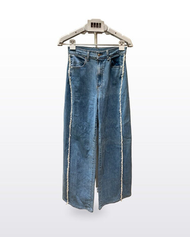 Le Jean Frayed Seam Straight Leg Jeans sz 24/25?