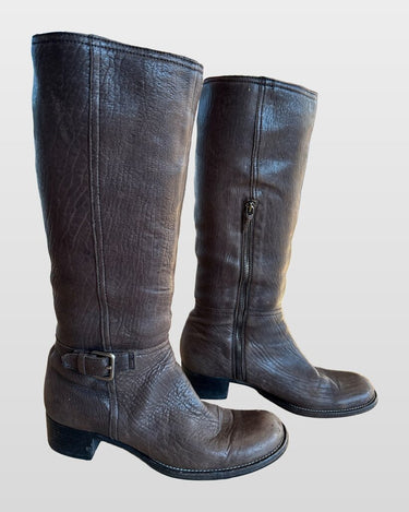 Miu Miu Brown Leather Tall Boots sz 37