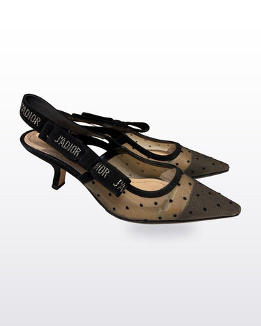 Dior J'Adior Rhinestone Mesh Slingback Pumps sz 36