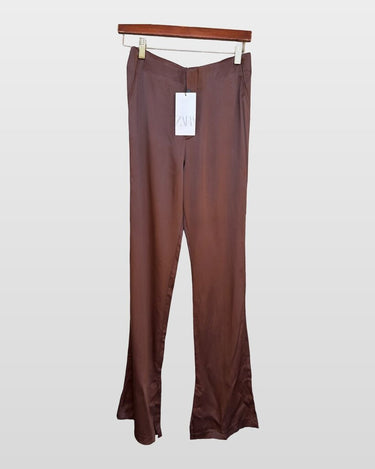 Zara Satin Wide-Leg Trousers sz S