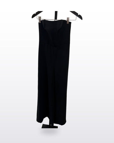 Amanda Uprichard Black Strapless Wide-Leg Jumpsuit sz P
