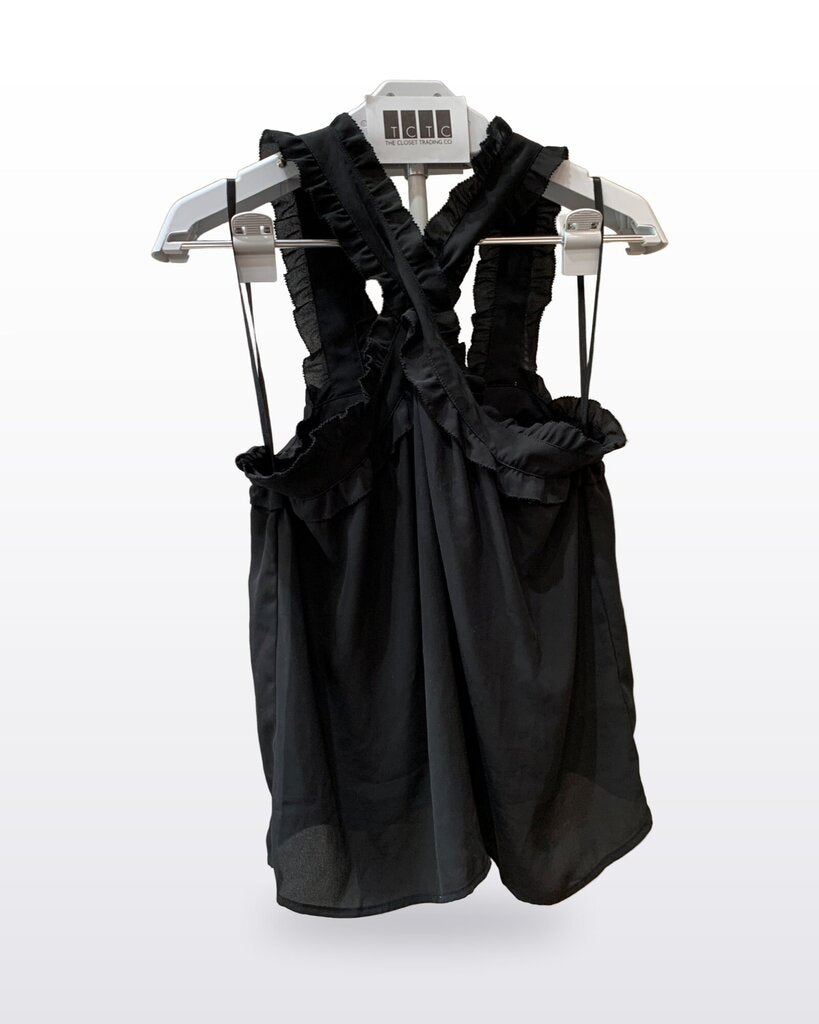 J.Crew Black Ruffle Top sz 4