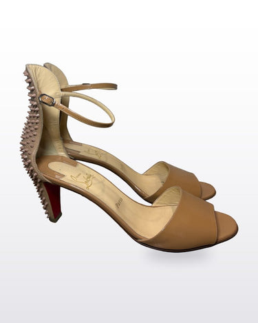 Christian Louboutin Spiked Ankle Strap Heeled Sandals sz 40