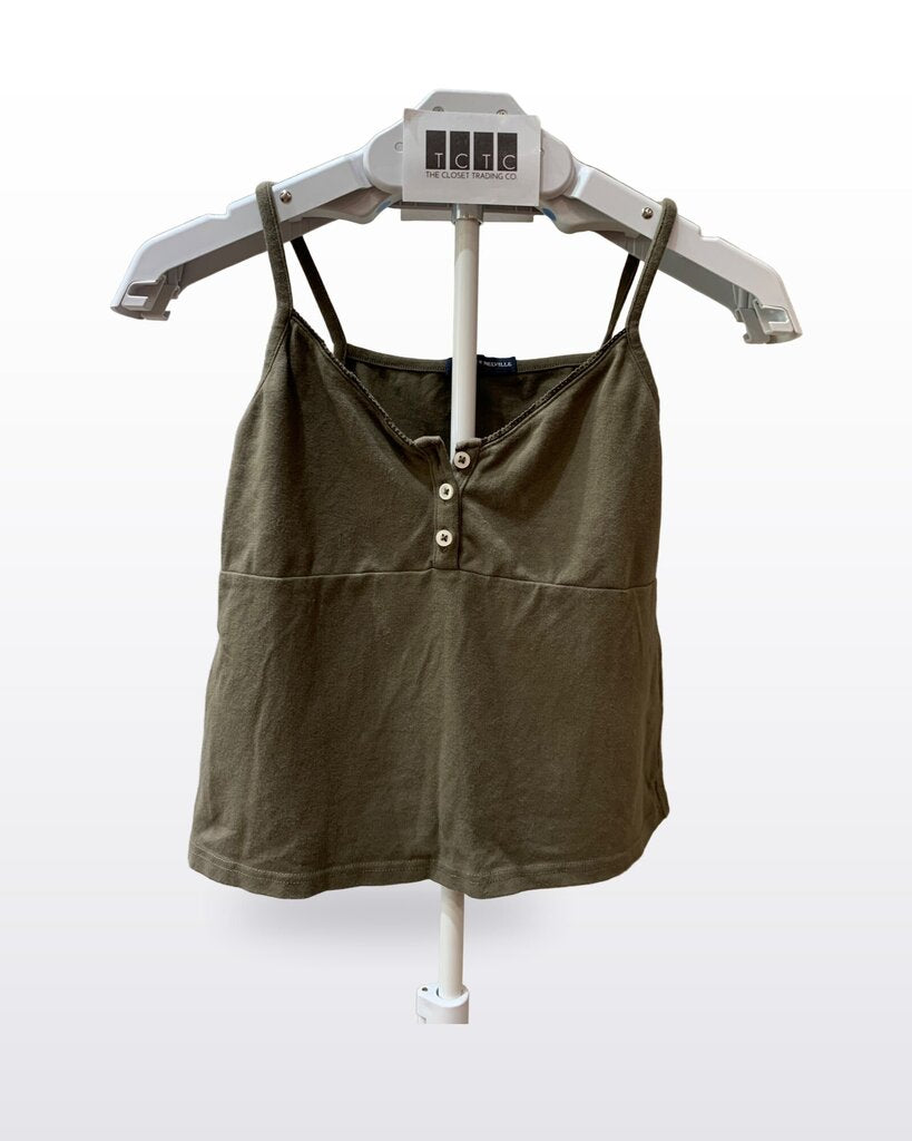 Brandy Melville Olive Green Button Front Cami Top sz One size