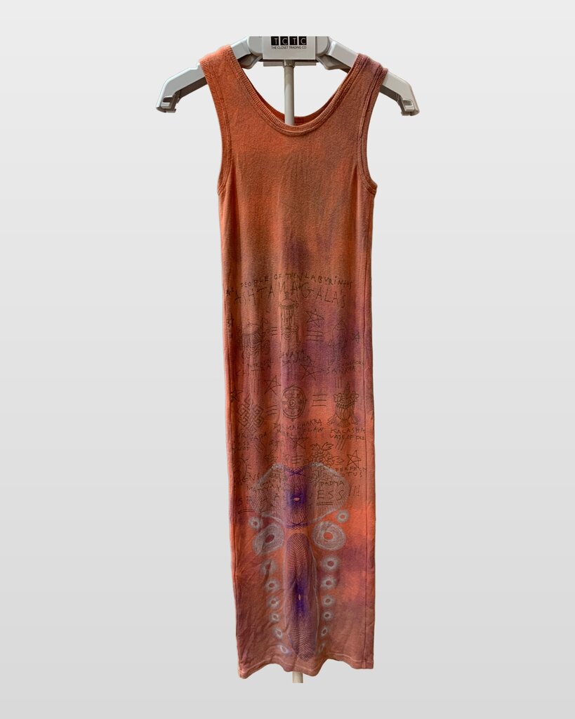 The People of the Labyrinths Long Sleeveless Printed Dress sz S
