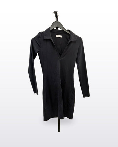 Babaton Black Long Sleeve Collared Mini Dress sz S