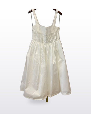 House of CB White Lace-Trim Corset Midi Dress sz L+