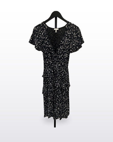 Joie Black Floral Flutter Sleeve Dress sz 6
