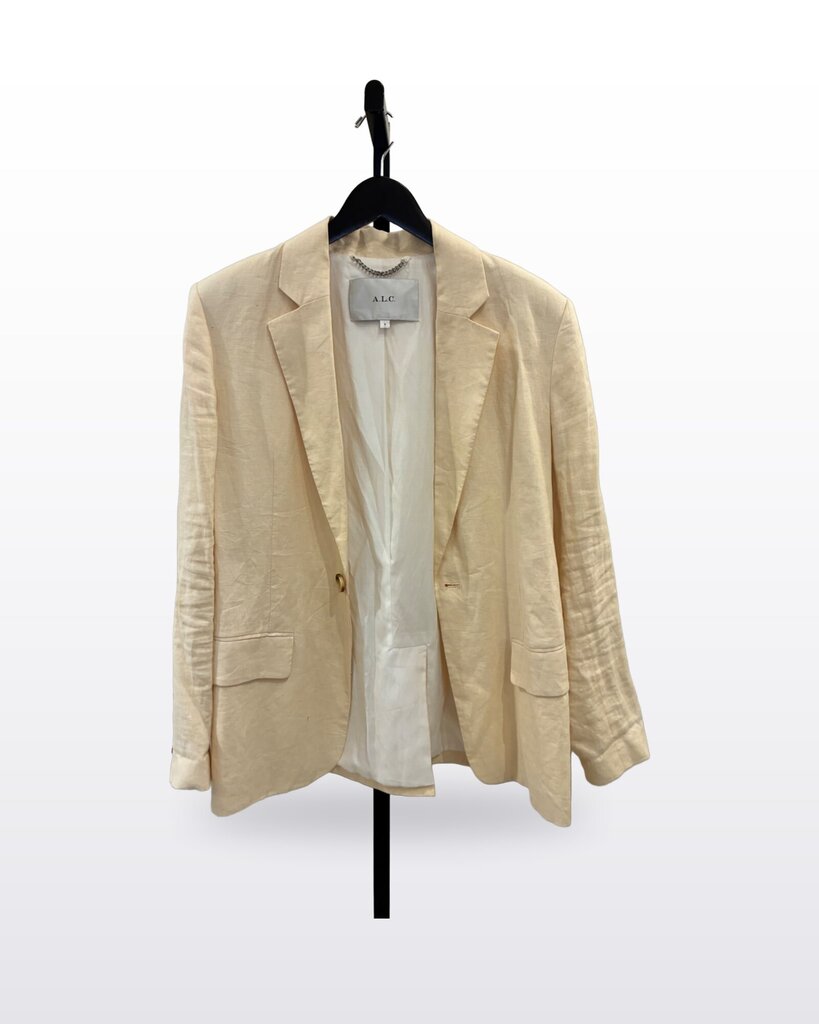 A.L.C. Cream Linen Single-Breasted Blazer Size 8 sz 8