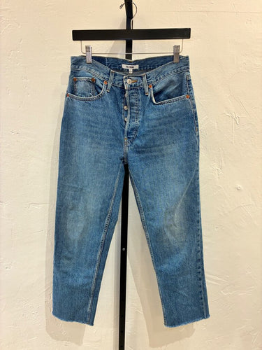 RE/DONE Straight Leg Raw Hem Jeans sz 28