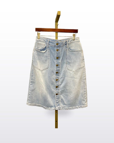 KUT from the Kloth Light Wash Denim Button-Front Skirt sz 10