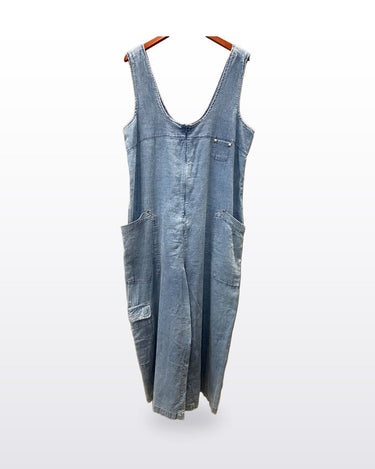 Pilcro Light Wash Denim Sleeveless Jumpsuit sz L