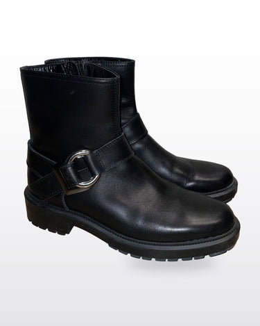 Aquatalia Black Buckle Ankle Booties sz 8