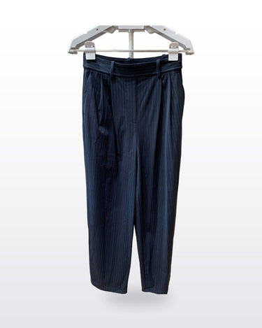 Lululemon Navy Pinstripe Pleated Tapered Pants sz S