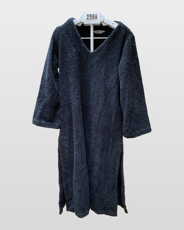 Simone Fan Terrycloth Long Sleeve V-Neck Midi Dress sz One size?