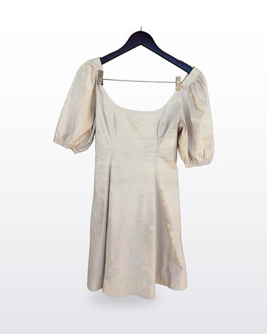 STAUD Beige Puff Sleeve Mini Dress sz 4
