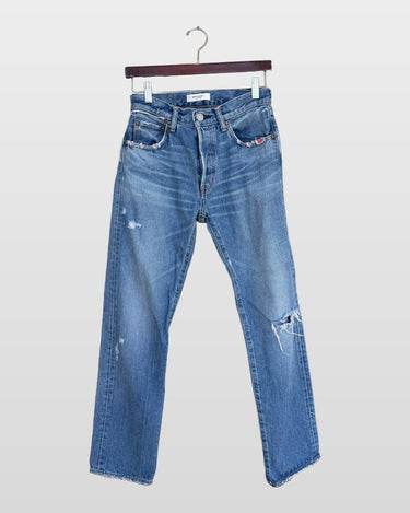 Moussy Vintage Distressed Straight Leg Jeans sz 25