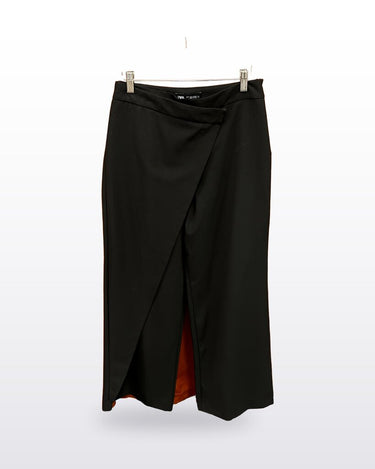 Zara Black Wide-Leg Trousers sz S