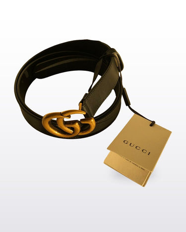Gucci GG Marmont Black Leather Belt sz 38
