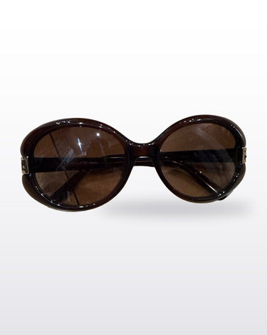 Fendi Zucca FF Logo Oval Sunglasses with Case