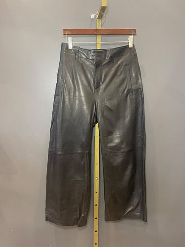 Rag & Bone Black Leather Wide Leg Pants sz 4