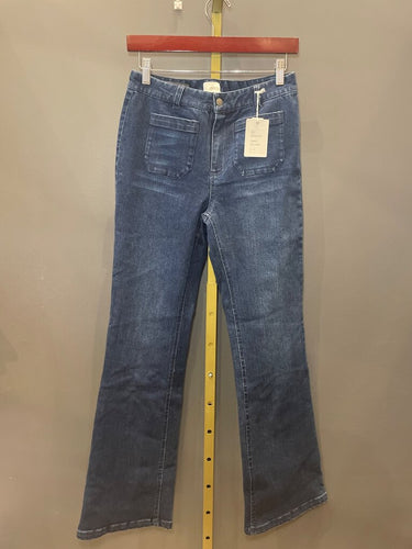 Ecru Figueroa Patchwork Flare Jeans sz 26