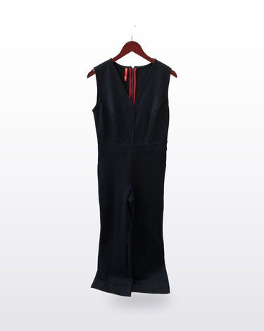 Spanx Black Sleeveless V-Neck Jumpsuit sz M
